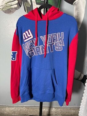 STARTER New York Giants Blue & Red Zip-Up Hoodie
